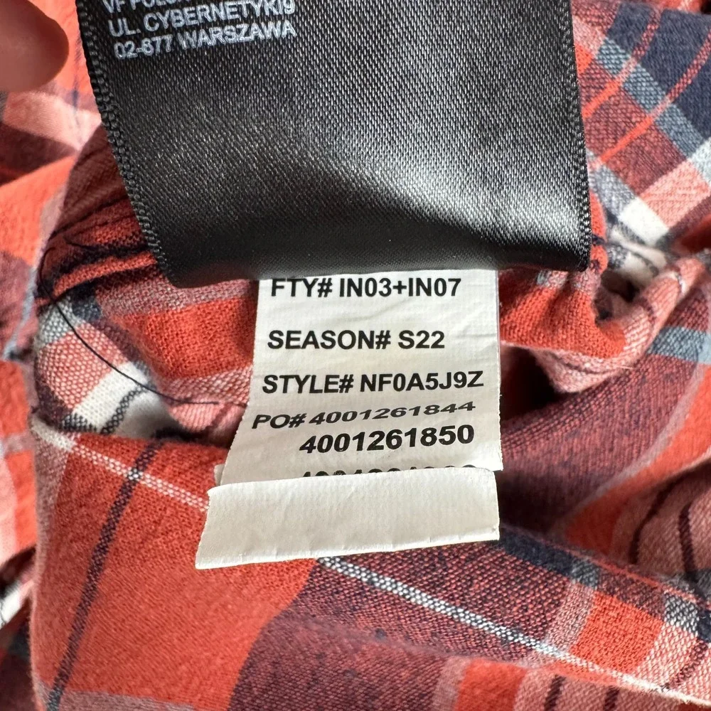 The North Face Loghill Button Up Shirt Plaid Cotton Hemp Mens‎ Medium M